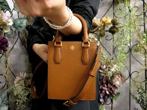 ●超美品●新品同様●TORY BURCH トリーバーチ●ブレイク ミニ ショッパー●カーフ レザー●2way ハンド バッグ●ブラウン●G金具●Js51821