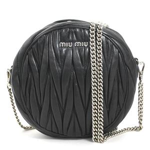 ミュウミュウ MIUMIU ショルダーバッグ レザー ブラック r10316a