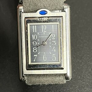 C031-I58-1482 ◎ Cartier カルティエ タンクバスキュラント 2386 腕時計 レディース クオーツ スクエア 黒文字盤