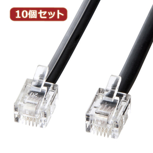 10個セット サンワサプライ モジュラーケーブル(黒) TEL-N1-10BKN2 TEL-N1-10BKN2X10 /l