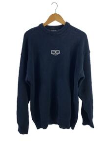 BALENCIAGA◆20AW/BB Paris Icon Sweater/XS/コットン/NVY/696226