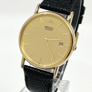 SEIKO 腕時計 ウォッチ クォーツ quartz デイト ゴールド 金 5Y39-7010 セイコー Y1322