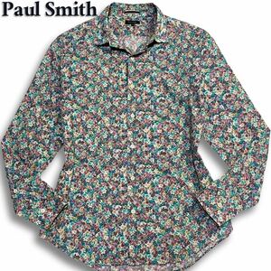 極美品/入手困難◎ ポールスミス Paul Smith COLLECTION 長袖シャツ ドレスシャツ フラワー 花柄 マルチカラー メンズ 春夏◎ 高級◎