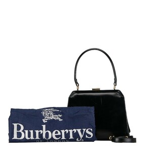 バーバリー ノバチェック シャドーホース ハンドバッグ ショルダーバッグ 2WAY ブラック ゴールド レザー レディース BURBERRY 【中古】