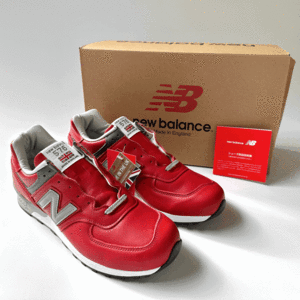 国内正規品 UK製 New Balance M576RED レッド×グレー US9.5 27.5cm 限定 イギリス英国製 NB スニーカー Made In England 赤 オールレザー