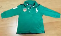 ベビー キッズ 長袖 ポロシャツ 80cm 緑 おでかけ用 POLO