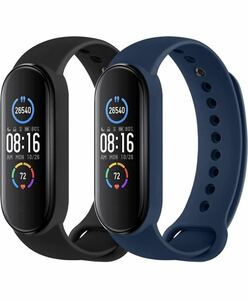 Xiaomi Mi Band 6/Mi Band 5 バンド 替えベルト シリコン製 交換ベルト　男女兼用2本