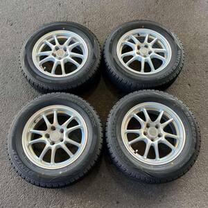 【5269】★【送料無料】★ 195/65R15 4本セット冬タイヤDUNLOP WINTERMAXX WM02バリ山【2023年】アルミンホイール 15X6J PCD100/5H