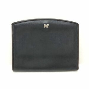 1円～ ニナリッチ NINA RICCI 財布 二つ折り レザー 黒 ブラック系 13-21040441