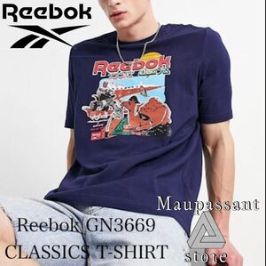 GN3669 L Reebok リーボッククラシックス　モロッコ　スーベニア　ネイビー　Tシャツ T-SHIRT Tシャツ　