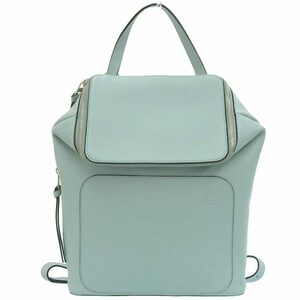 ロエベ LOEWE ゴヤ スモール バックパック リュックサック レザー グリーン 307.12UU15 中古 新入荷 OB1748