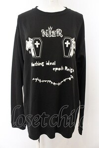 NieR Clothing / プリントカットソー XL 棺（ブラック） O-24-12-31-1037-PU-TO-OW-OS