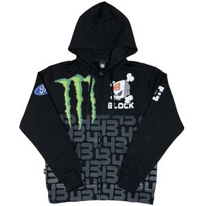 [並行輸入品] DC SHOES MONSTER ENERGY モンスターエナジー Ken Block スポンサード ハーフモノグラム ジップアップパーカー (M)