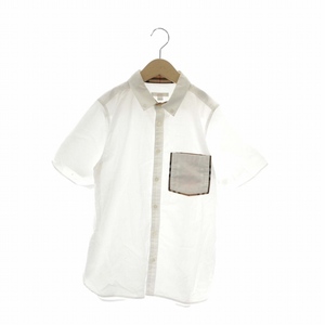 バーバリー チルドレン BURBERRY CHILDREN シャツ 半袖 ノバチェック 子供服 男の子 14Y 164cm 白 ホワイト /XZ ■GY18 キッズ