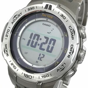 超美品 CASIO カシオ PROTREK プロトレック 腕時計 PRW-3100T-7 電波ソーラー トリプルセンサー マルチバンド6 チタン タフソーラー 動作OK