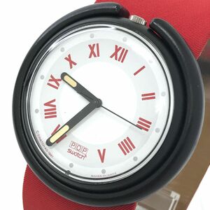 美品 Swatch スウォッチ POP ポップ TIBET 腕時計 PWB170 クオーツ コレクション コレクター レッド ブラック ホワイト 電池交換済 動作OK