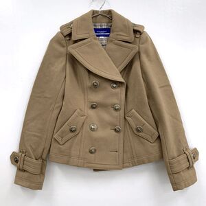 【中古】BURBERRY BLUE LABEL バーバリー ブルーレーベル ウール ショートコート/チェック裏地【レディース古着】【山城店】A1260