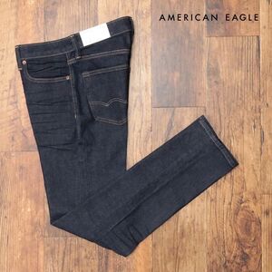 1円/AMERICAN EAGLE/31インチ/美脚デニムパンツ 0116-6333 ストレッチ◎ 無地 ベーシック シンプル 新品/紺/ネイビー/ih263/