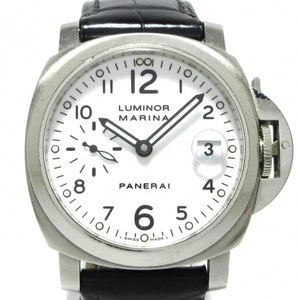 PANERAI(パネライ) 腕時計 ルミノール マリーナ PAM00051 メンズ SS/革ベルト 白