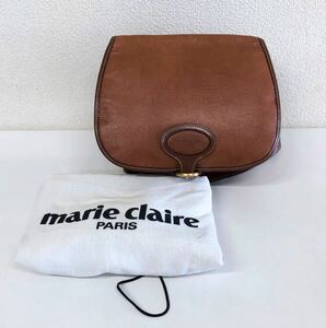 KBN-159 正規品 marie claire マリクレール 本革 ショルダーバッグ ブラウン 保存袋付き