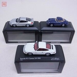 PMA ミニチャンプス 1/43 ポルシェ 356 C クーペ 1963-65 ダークブルー+ポルシェ 911 カレラ 2/4 1992 等 計3台セット MINICHAMPS【10