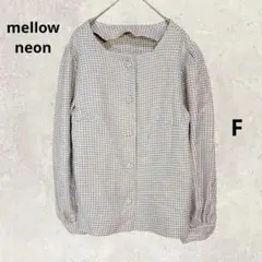 【mellowneon】メロウネオン 千鳥柄チェック長袖シャツ (F)