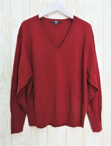 UNIQLO/ユニクロ：エクストラファインメリノ リラックスフィット Vネックセーター サイズS レディース/中古/USED