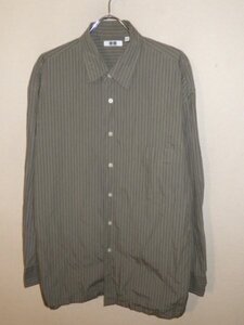 z6409UNIQLO★ユニクロ★U★ストライプ柄★長袖シャツ★サイズL★レア★激安