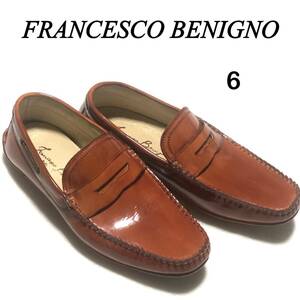 Francesco Benigno ドライビングシューズ 6/フランチェスコベニーニョ パテント/エナメル レザースリッポン/ローファー 伊製