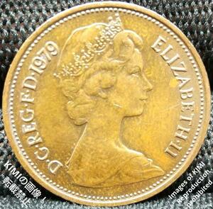 2 New Pence 1979 ElizabethII 2nd portrait Bronze Coin Art 2 ニューペンス エリザベス2世 2番目の肖像画 貨幣芸術 コイン 古銭 貨幣芸術