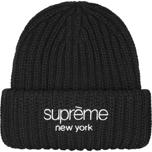 Supreme Classic Logo Chunky Ribbed Beanie Black 23FW シュプリーム クラシック ロゴ チャンキー リブド ビーニー ブラック チュンキー