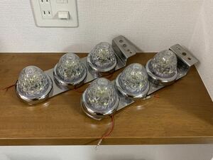 マーカーランプ LEDマーカー マーカーステー 3連ステー 超流星マーカー ホワイト デコトラ トラック 仕事車 日野 ISUZU ふそう UD 