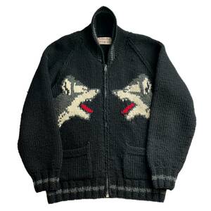 Vintage Cowichan Sweater カウチン セーター スウェット カーディガン ヴィンテージ ビンテージ ウルフ 狼 ハスキー アラスカ カナタ
