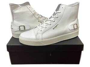 未使用品 UK11 Lewis Leathers Side Car Sneaker Hi Top ルイスレザー スニーカー ハイカット ホワイト