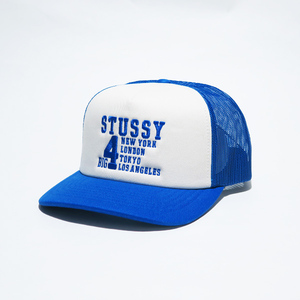 STUSSY ステューシー BIG 4 TRUCKER CAP 24S1311147 ビッグ4 トラッカー キャップ 帽子 ブルー メッシュキャップ novk