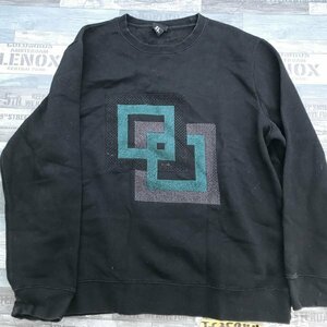 H&M エイチアンドエム メンズ 刺繍入り 裏起毛 トレーナー 大きいサイズ XL 黒