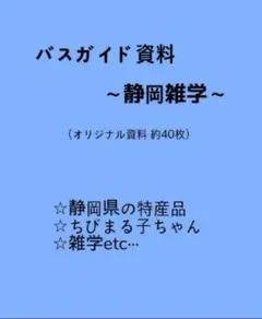 バスガイド資料 静岡雑学 おまけ資料付き