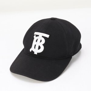 ■バーバリー■ノバ チェック TB ロゴ キャップ 帽子 ハット アパレル ファッション サイズ M ブラック メンズ EEE BE7-9