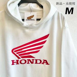 完売品!希少【M】HONDA ホンダ ビッグシルエット 長袖 スウェット パーカー メンズ●ユニセックス　トレーナー バイク 車 レース/白