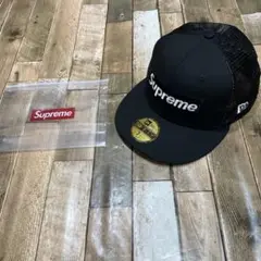 【 Supreme 】ニューエラコラボ 59FIFTY メッシュキャップ  黒