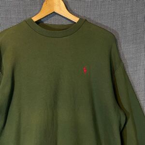 90s Polo by Ralph Lauren スウェット オールド ラルフ　90年代 ポロバイラルフローレン ビンテージ トレーナー フェード グリーン 玉10812