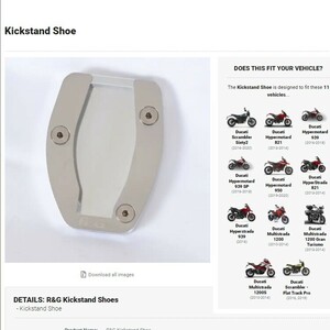 40%OFF★R&G キックスタンドシュー DUCATI MULSTISTRADA HYPERMOTARD HYPERSTRADA SCRAMBLER SIXTY2 1200S 939 821 950 PKS0018SI