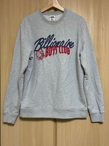 ビリオネアボーイズクラブ　BILLIONAIRE BOYS CLUB スウェット　L グレー　刺繍ロゴ トレーナー