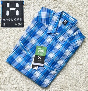 【未使用★定価11,000円】Sサイズ(大きめの作り) HAGLOFS 半袖チェックシャツ/青系◆SABA Ⅲ SS SHIRT☆ホグロフス (5)