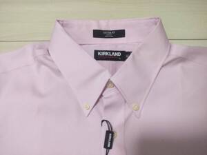 ★新品　KIRKLAND SIGNATURE　カークランド　シグネチャー　ビジネスシャツ　★半袖　★ピンク色　★ノンアイロン　★XLサイズ