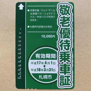 【使用済】 敬老優待乗車証 札幌市 有効期間 平成17年4月1日→平成18年3月31日