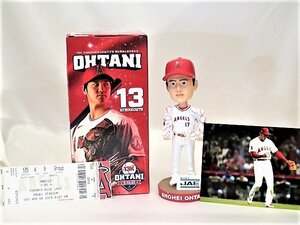 【MS】当日チケット付き 大谷翔平 2023年4月8日球場配布 自己最多13奪三振記念 写真付き ボブルヘッド人形 バブルヘッド WBC ドジャース