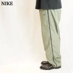 Y2K NIKE サイドライン ワイド トラックパンツ ライトグリーン XL