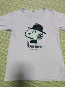 スヌーピーのTシャツ(紫色)☆ラメ☆サイズ150cm☆