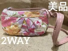 2WAY 花柄 ショルダーバッグ 手提げバッグ ミニサイズ レディース ピンク